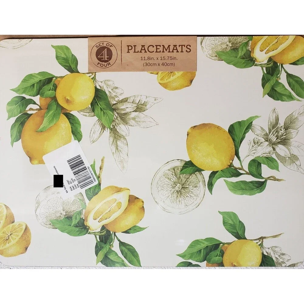 SET OF 4 HARD PLACEMATS WITH CORK BACK, 12